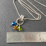 sterling silver blessed necklace for mom or grandma personalized with kids or grandkids birthstones. drake designs jewelry