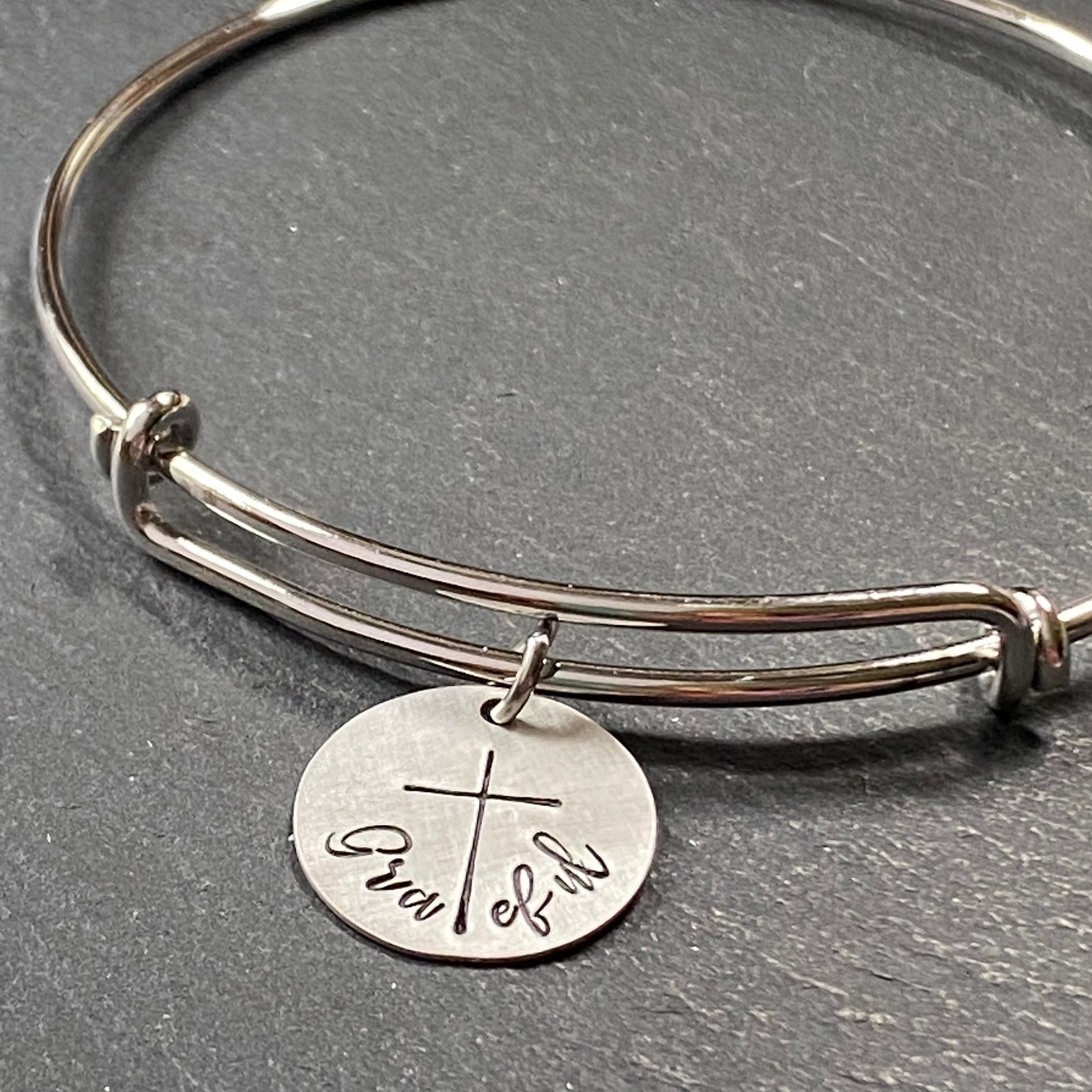 Christian bracelet for her with cross. Grateful  cross bracelet sterling silver - drake designs jewelry