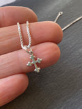 tiny sterling silver botonee cross necklace - drake designs jewelry