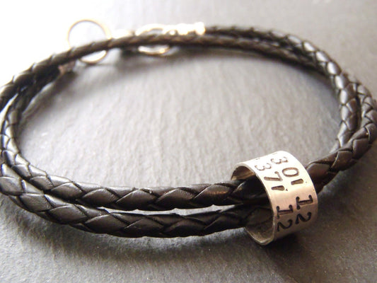 GPS coordinates Bracelet for men or women latitude longitude jewelry - Drake Designs Jewelry