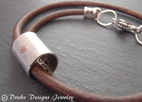 Braided Leather Bracelet With Hidden Message