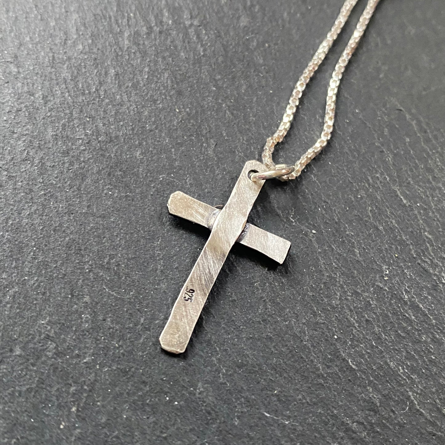 rustic hammered cross necklace with copper heart - drake designs jewelry