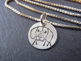 sterling silver Beagle necklace.  Beagle dog breed jewelry gift.  Drake designs jewelry