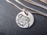 Bulldog jewelry gift.  Sterling silver Bulldog necklace. Drake designs jewelry
