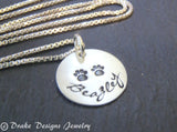 paw print dog mom necklace personalized - sterling silver - Drake Designs Jewelry