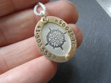 Gold and silver personalized compass necklace with coordinates - Drake Designs Jewelry