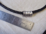 personalized braided leather necklace with sterling silver name charms
