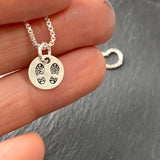 sterling silver boot print necklace for hiker. drake designs jewelry