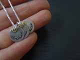Mixed metal mmothers necklace with kids names - Drake Designs Jewelry