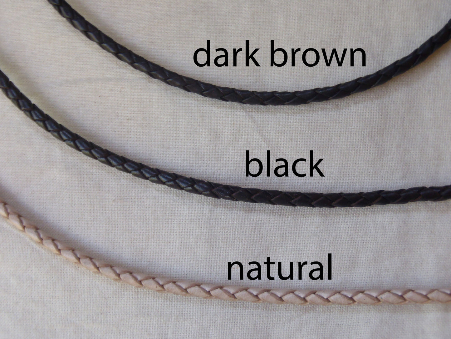 Braided leather bracelet personalized with names, dates or words.  4mm double wrapped bracelet with sterling silver charms for women or men - Drake Designs Jewelry