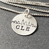 sterling silver Cleveland skyline necklace - drake designs jewelry