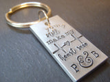 Ten year Aluminum Anniversary gift- personalized keychain
