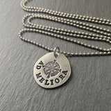 ad meliora Latin phrase compass necklace for men or women hand stamped - drake designs jewelry
