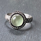 prehnite ring sterling silver made by hand from recycled sterling silver - drake designs jewelry