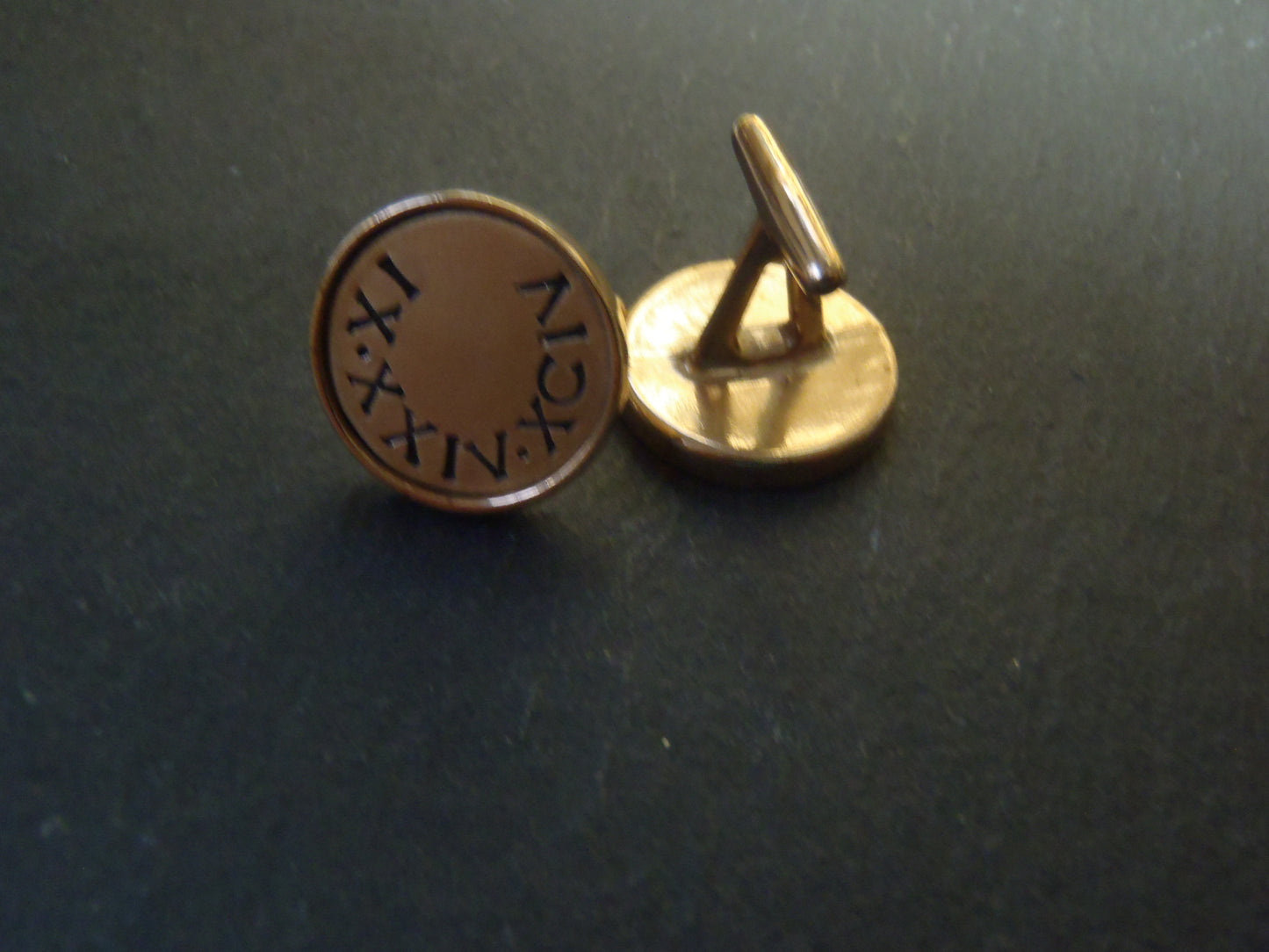Eighth anniversary gift for men personalized cufflinks with date in Roman Numerals - Drake Designs Jewelry
