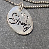 she is strong mantra necklace - drake designs jewelry 