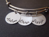 Personalized adjustable mom bangle bracelet - Drake Designs Jewelry