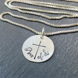Grateful necklace with cross hand stamped - Drake Designs Jewelry