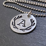 Personalized antler necklace with initial. personalized hunting gift for men - drake designs jewelry