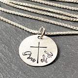 Sterling silver Grateful cross necklace hand crafted - Drake Designs Jewelry
