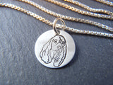 Cocker Spaniel necklace in sterling silver.  Cocker Spaniel jewelry.  Drake Designs Jewelry