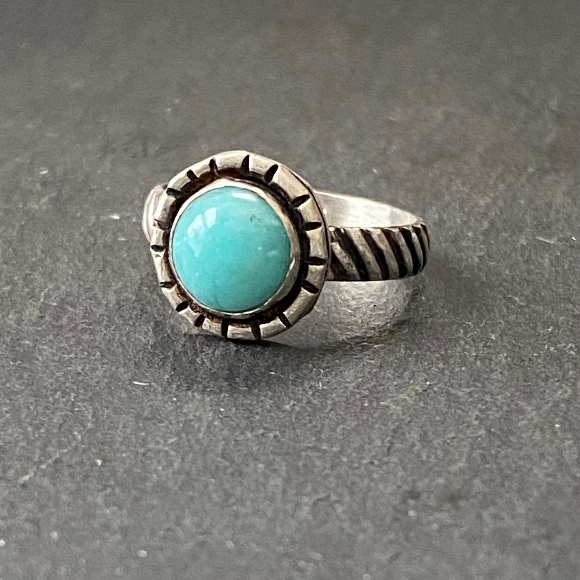 Amazonite Ring Crafted from Sterling Silver and Natural Turquoise Color Gemstone with Twisted Wire Rope Cable Band Ring - drake designs jewelry