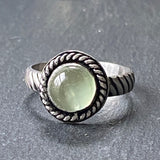 prehnite ring sterling silver made by hand from recycled sterling silver - drake designs jewelry
