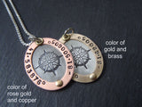 GPS Coordinates necklace rose gold and silver latitude longitude jewelry - Drake Designs Jewelry