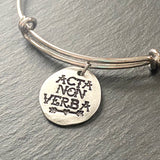 acta non verba latin deeds not words jewelry - actions speak louder than words - inspirational jewelry gift for her with Latin saying - drake designs jewelry