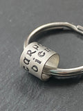 Carpe Diem seize the day hand riveted tube keychain.  latin phrase jewelry. drake designs jewelry