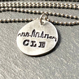Cleveland skyline necklace hand stamped -  Drake Designs Jewelry