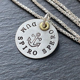 dum spiro spero. Latin phrase necklace. while I breathe I hope. drake designs jewelry