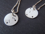 Zodiac constellation necklace hand stamped on sterling silver - Drake Designs Jewelry