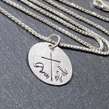 Sterling silver Grateful cross necklace hand crafted - Drake Designs Jewelry
