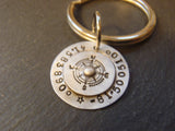 hand crafted sterling silver coordinates keychain - drake designs jewelry