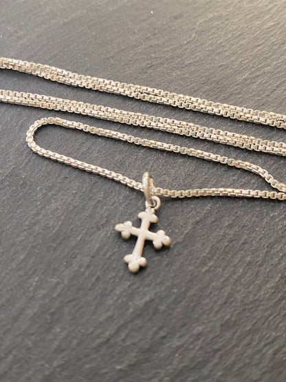 tiny sterling silver botonee cross necklace - drake designs jewelry