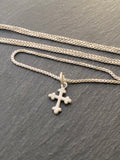 tiny sterling silver botonee cross necklace - drake designs jewelry