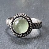 prehnite ring sterling silver made by hand from recycled sterling silver - drake designs jewelry