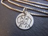 Beagle necklace sterling silver. Beagle jewelry gift. Drake designs jewelry