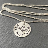 Pax Vobiscum peace be with you hand stamped Latin phrase jewelry. peace dove necklace. drake designs jewelry