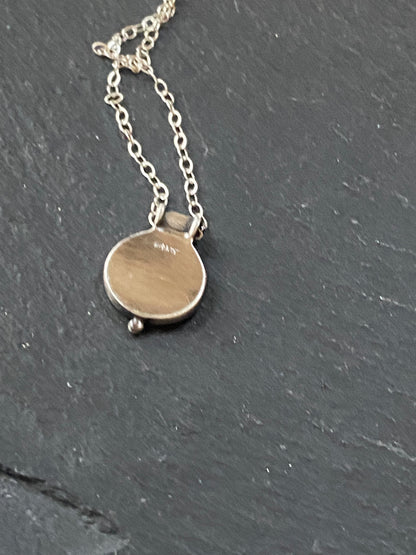 sterling silver cross necklace with raised border and copper cross - drake designs jewelry