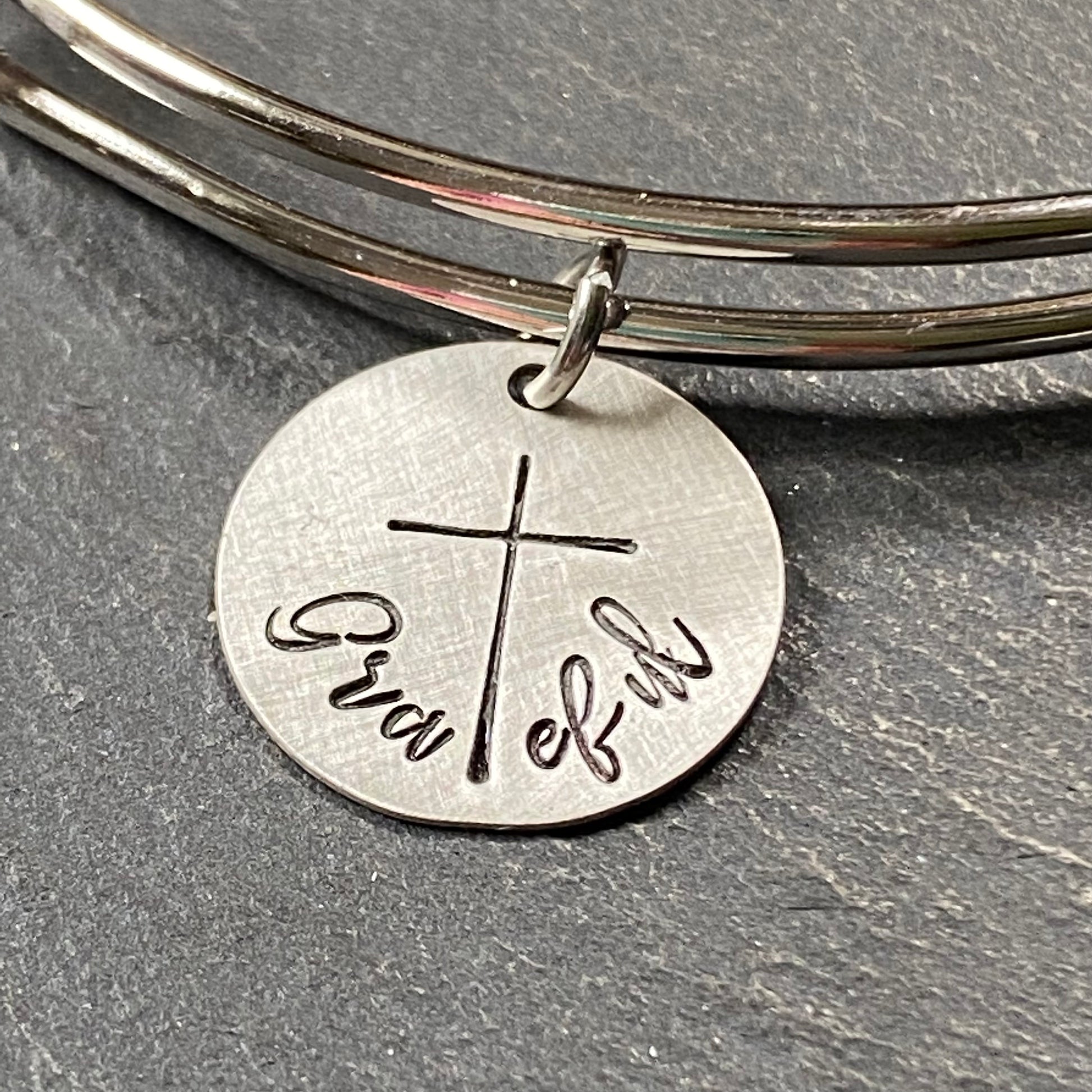 Grateful bracelet with cross. Christian bracelet for her - drake designs jewelry