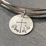 Grateful bracelet with cross. Christian bracelet for her - drake designs jewelry