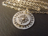 sterling silver personalized comass necklace with gpd coordinates personalized and hand stamped - drake designs jewelry