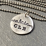 Cleveland skyline necklace hand stamped -  Drake Designs Jewelry