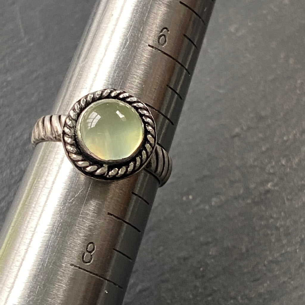 prehnite ring sterling silver made by hand from recycled sterling silver - drake designs jewelry