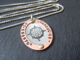 GPS Coordinates necklace rose gold and silver latitude longitude jewelry - Drake Designs Jewelry