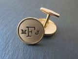 Bronze cufflinks personalized with monogram. 8th Anniversary gift - Drake Designs Jewelry