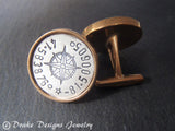 Compass Cufflinks with coordinates personalized for men - Drake Designs Jewelry