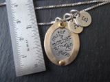 Mixed metal mother's necklace word collage personalized with children's initials - Drake Designs Jewelry